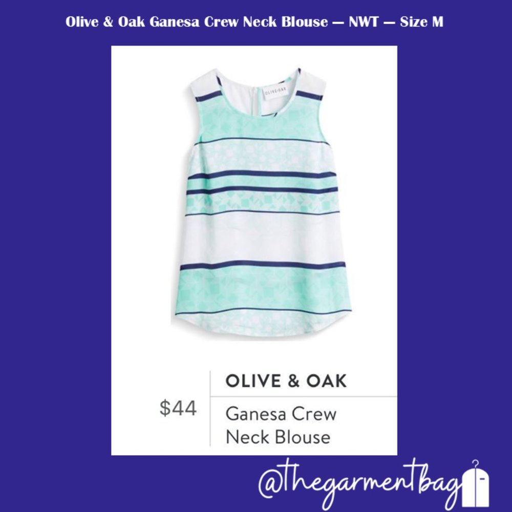 Olive & Oak Ganesa Crew Neck Top, Size M - NWT